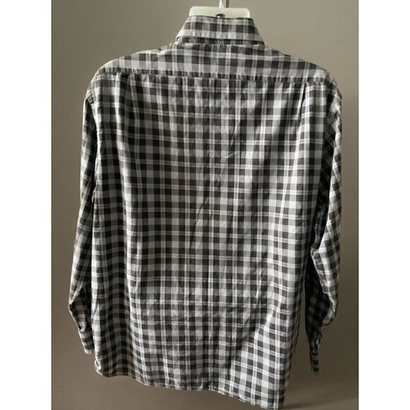 Cremeux Collection Plaid Button Down Shirt Long Sleeve Cotton Brown Gray Mens XL - Picture 5 of 7